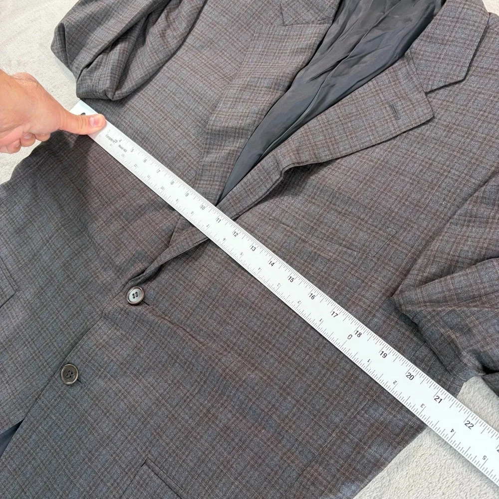 Canali 1934 Sports Coat Blazer Jacket 40 Grey Brown Plaid‎ 100% Wool Italy CEO